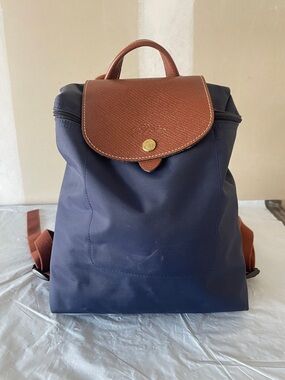 Longchamp Le Pilage Backpack Navy 10" x 12"